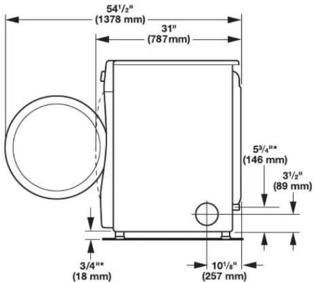 MAYTAG MGD6630MBK - DIMENSIONS DE LA SÉCHEUSE - 2