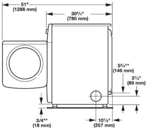 MAYTAG MGD6630MBK - DRYER DIMENSIONS - 3