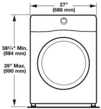 MAYTAG MGD6630MBK - DRYER DIMENSIONS - 1