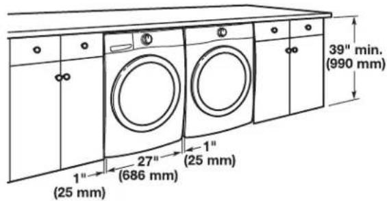 MAYTAG MGD6630MBK - Installation spacing for recessed area or closet installation - 2