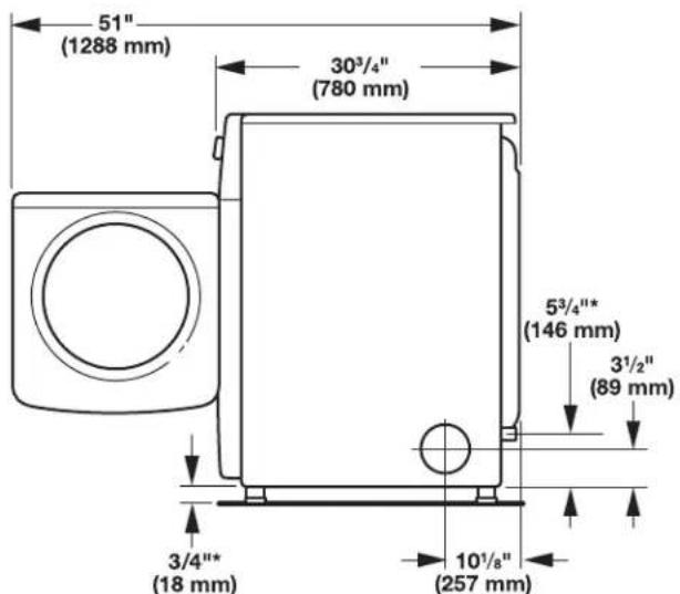 MAYTAG MGD6630MBK - DIMENSIONS DE LA SÉCHEUSE - 3