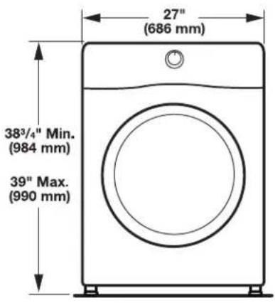 MAYTAG MGD6630MBK - DIMENSIONS DE LA SÉCHEUSE - 1