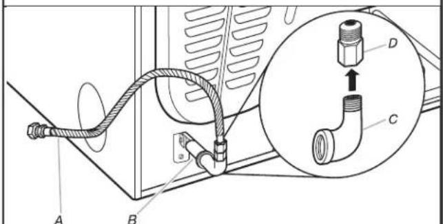 MAYTAG MGD6630MBK - Plan pipe fitting connection (Option 1) - 1