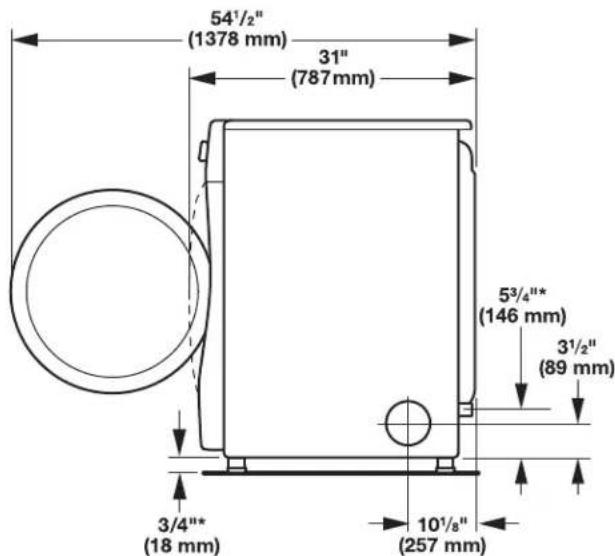 MAYTAG MGD6630MBK - DRYER DIMENSIONS - 2