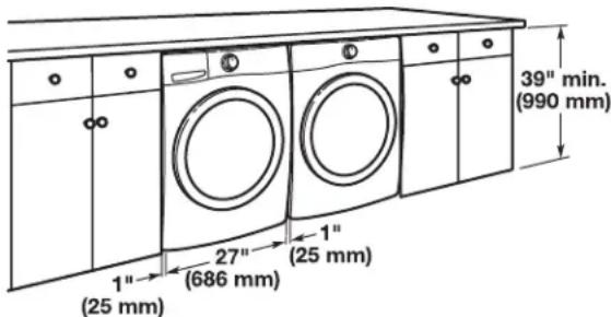 MAYTAG MGD6630MBK - Espacement pour une installation dans un encastrement ou dans un placard - 2