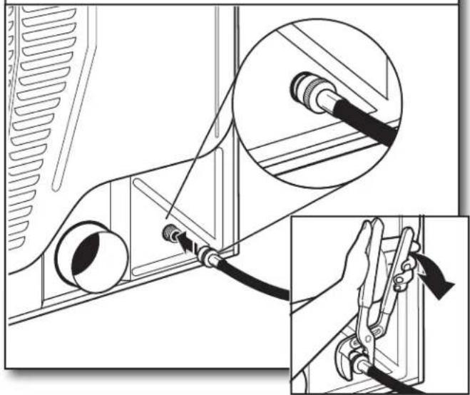 MAYTAG MGD6630MBK - Attach long hose to dryer fill valve and tighten coupling - 1