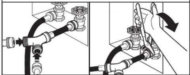 MAYTAG MGD6630MBK - Attach long hose to "Y" connector and tighten couplings - 1