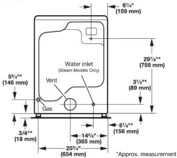 MAYTAG MGD6630MBK - DRYER DIMENSIONS - 4