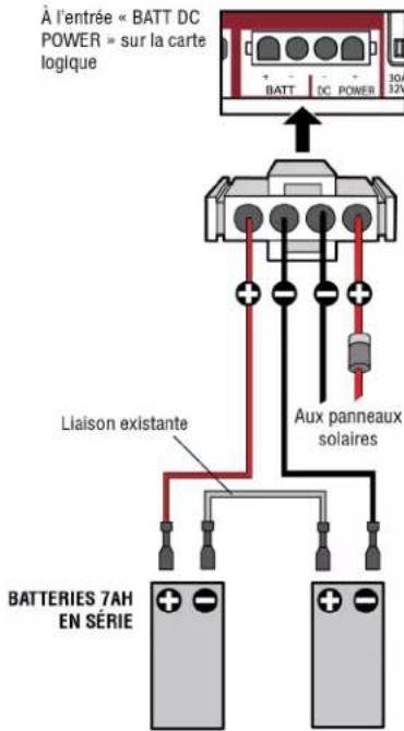 LIFT-MASTER LMWETXU - Câblage des batteries - 2