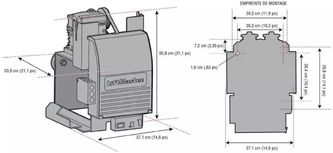 LIFT-MASTER LMWETXU - Caractéristiques techniques de l'actionneur - 1