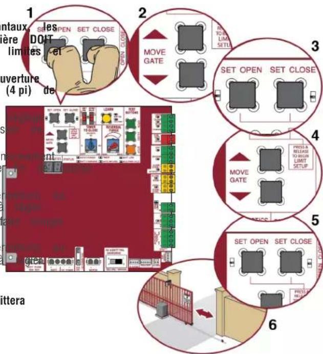 LIFT-MASTER LMWETXU - Réglage initial des limites et de la résistance - 1