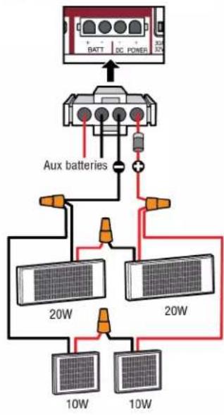 LIFT-MASTER LMWETXU - Câbler les panneaux solaires - 3
