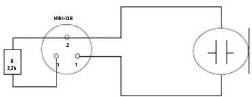 LD Systems U306 MD - PIN ALLOCATION FOR MINI XLR CONNECTOR (POCKET TRANSMITTER) - 3