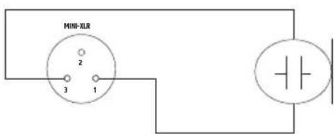LD Systems U306 MD - PIN ALLOCATION FOR MINI XLR CONNECTOR (POCKET TRANSMITTER) - 2