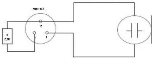 LD Systems U506 UK BP - Brochage transmetteur ceinture MINI-XLR - 3