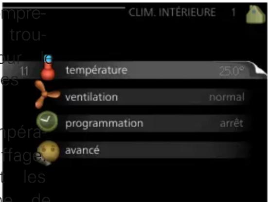 Nibe F730 - Définir la température intérieure - 1