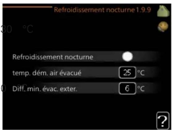 Nibe F730 - Refroidissement nocturne - 1