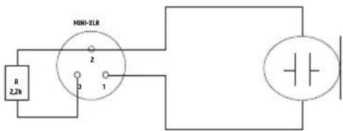 LD Systems U305 R2 - PIN ALLOCATION FOR MINI XLR CONNECTOR (POCKET TRANSMITTER) - 3