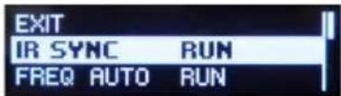 EXIT IR SYNC RUN FREQ AUTO RUN