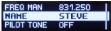 FREQ MAN 831.250 NAME STEVE PILOT TONE OFF