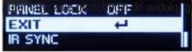 PANEL LOCK OFF EXIT ← IR SYNC