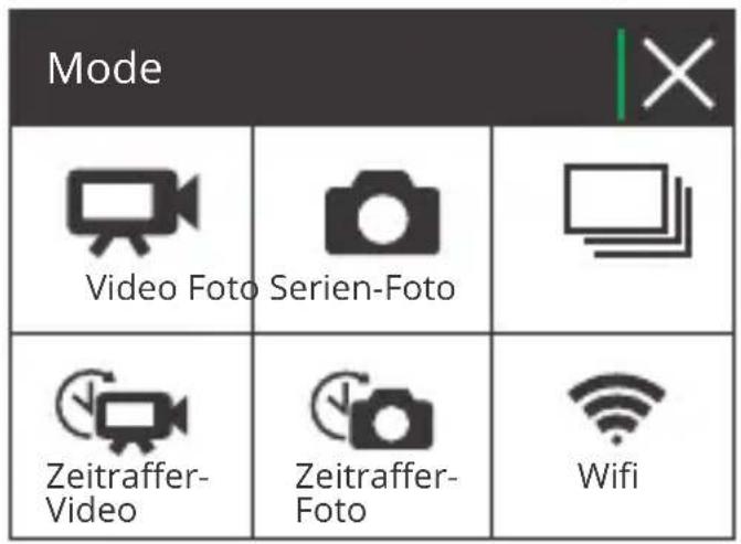 Mode Video Foto Serien-Foto Zeitraffer-Video Zeitraffer-Foto Wifi