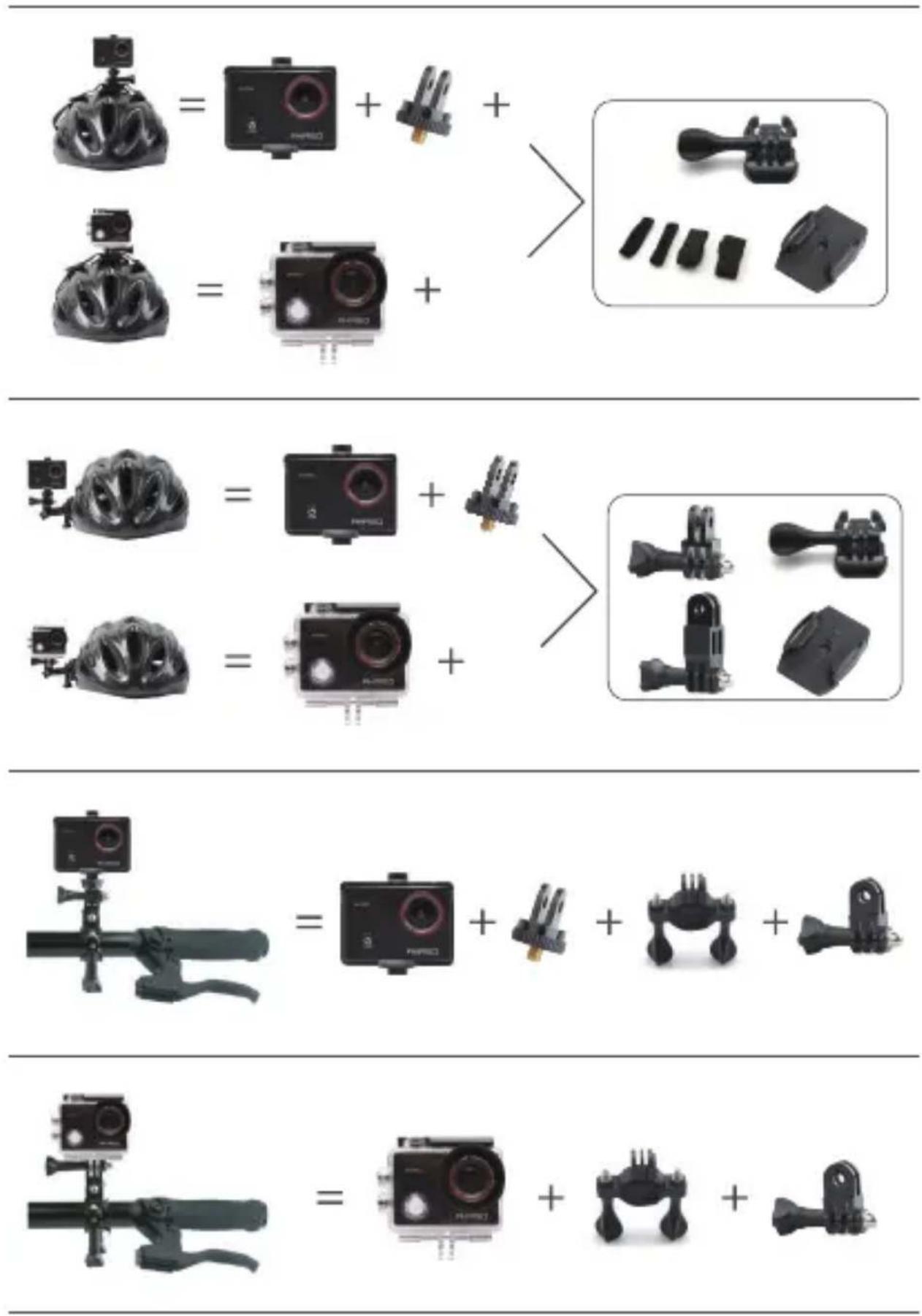 Diagram illustrating the decomposition of a camera module into three different types of camera modules, with each module showing its total size and component breakdown.