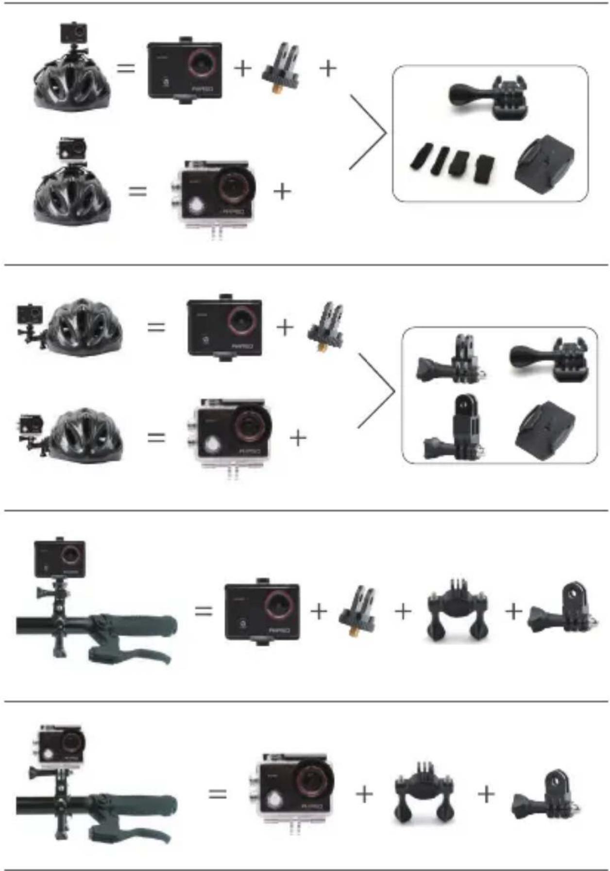 Diagram illustrating the decomposition of a multi-camera device into a single camera, with each component labeled by its name and symbol.