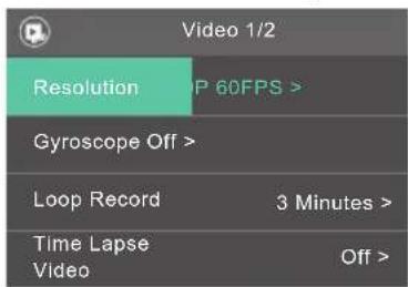 Akaso Brave 6 - Video Setting Mode - 1