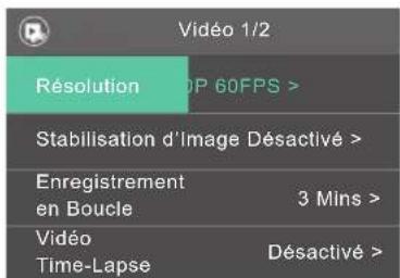Akaso Brave 6 - Mode de réglage de vidéo - 1