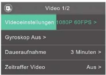 Akaso Brave 6 - VIDEOEINSTELLUNGEN MODUS - 1