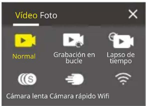 Vídeo Foto Normal Grabación en bucle Lapso de tiempo Cámara lenta Cámara rápido Wifi
