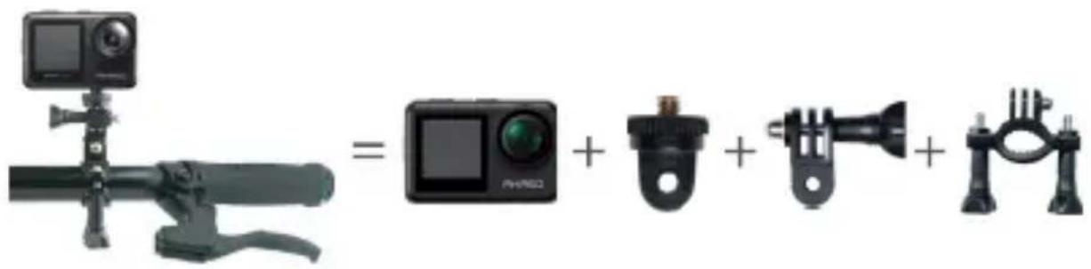 Product diagram showing camera setup and three different camera modules with labels: camera, device, lens, and connector.