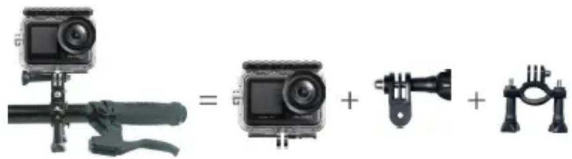 Diagram showing a camera setup with a lever and three different camera modules, each labeled with its component name.