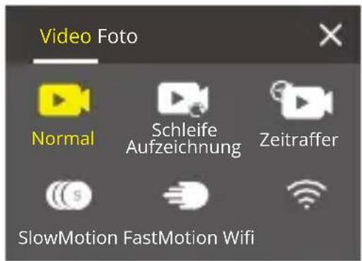 Video Foto Normal Schleife Aufzeichnung Zeitraffer SlowMotion FastMotion Wifi