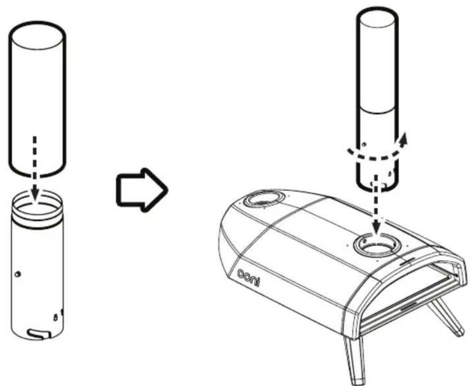 OONI Fyra 12 - Insère la cheminée et fixe-la - 1