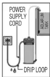 POWER SUPPLY CORD DRIP LOOP AQLAR LUN TANK