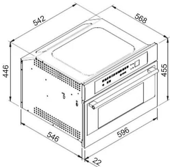 HAIER HWO15NWD4XB1 - WARMING DRAWER DIMENSION DIAGRAM 560 X 595 FOR 450 OVENS - 2
