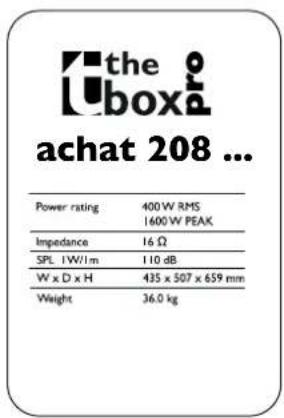 The Box Pro Achat 208 HL - Connexions - 1