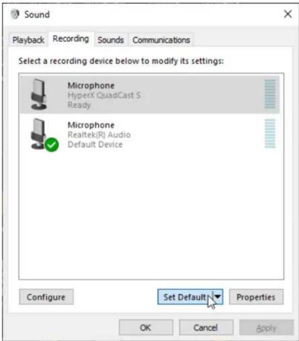 HYPERX QuadCast S - Select Sound Control Panel - 3