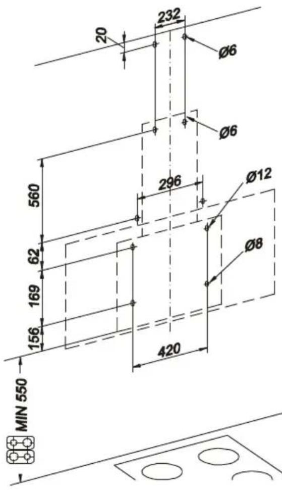MIN 550 20 232 Ø6 Ø6 560 62 169 156 296 Ø12 Ø8 420