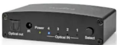 NEDIS ASWI2514BK - voies | Entre de connexions: Courant continu / 4x TosLink | Sortie de connexions: TosLink Femelle | Button pouvoir / Manuelle / Télecommande | Métal | Noir - 3