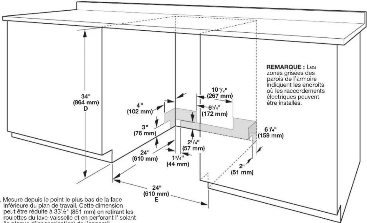 JENN-AIR KDPE334GPS - Dimensions du produit et de l'emplacement d'installation - 3