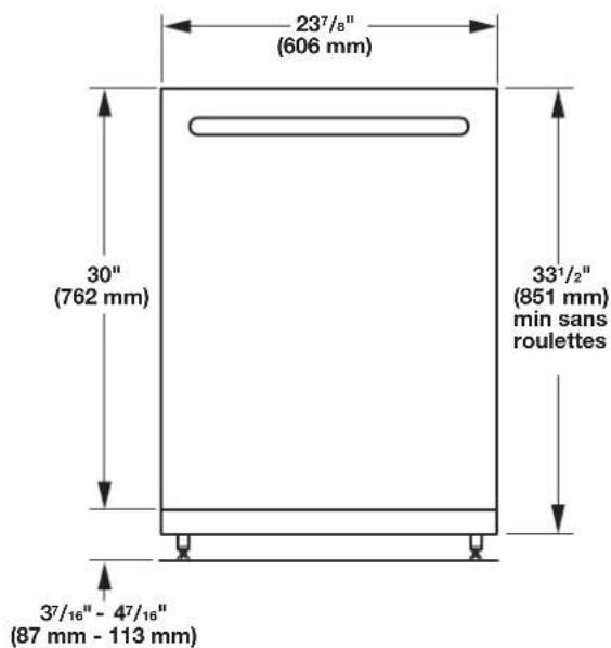 JENN-AIR KDPE334GPS - Dimensions du produit et de l'emplacement d'installation - 1