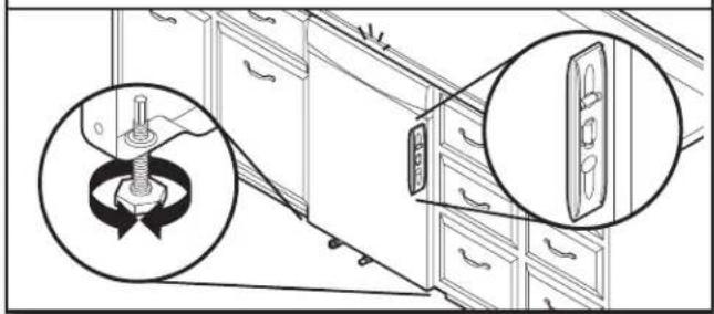 JENN-AIR KDTE704DWH - Vérifier l'aplomb et régler les pieds au besoin - 1
