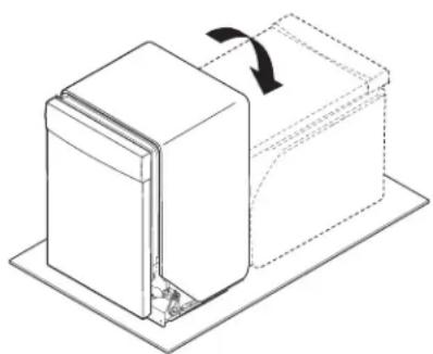 JENN-AIR KDTE704DWH - Placer le lave-vaisselle sur le dos - 1
