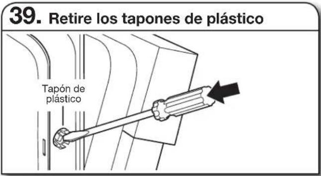 39. Retire los tapones de plástico Tapón de plástico