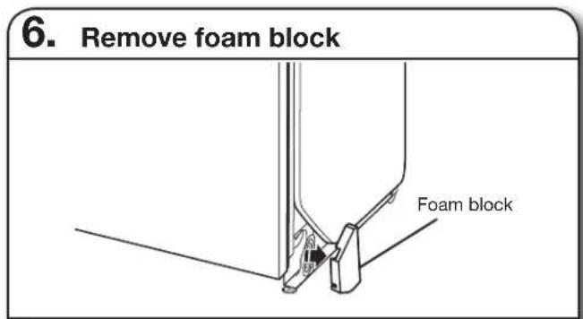 6. Remove foam block Foam block