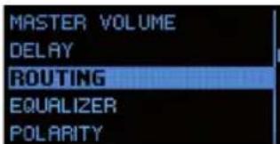 MASTER VOLUME DELAY ROUTING EQUALIZER POLARITY