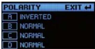 POLARITY EXIT A INVERTED B NORMAL C NORMAL D NORMAL